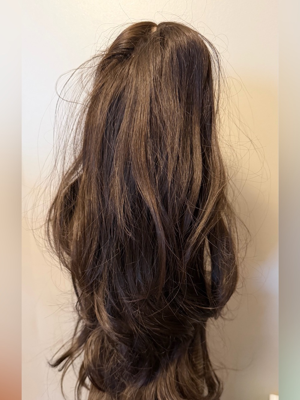 Dark Brown Wig with bangs- Natural Shine